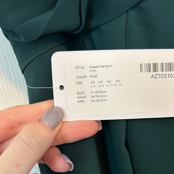 Azazie Kaitlynn Dress in Pine - Picture 3 of 4